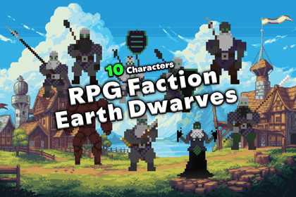 Pixel 2D RPG Character Mega Pack (Faction Earth Dwarves)