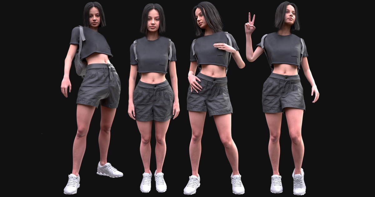 Unity Clothes Woman in Summer Outfit 6 - Rigged | 3D Characters | Unity Asset Store