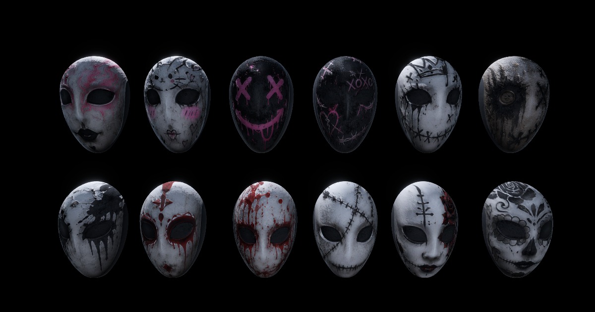 Horror Textured Masks Pack | 3D Props | Unity Asset Store