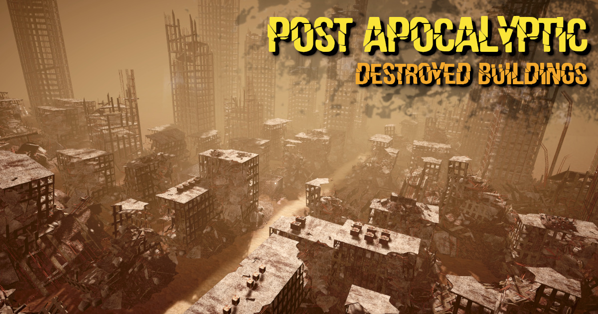 Apocalyptic Environment Unity Post Apocalyptic Destroyed Buildings | 3D 都市 | Unity Asset Store