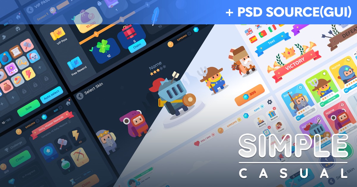 GUI Pro - Simple Casual(+PSD) | 2D GUI | Unity Asset Store