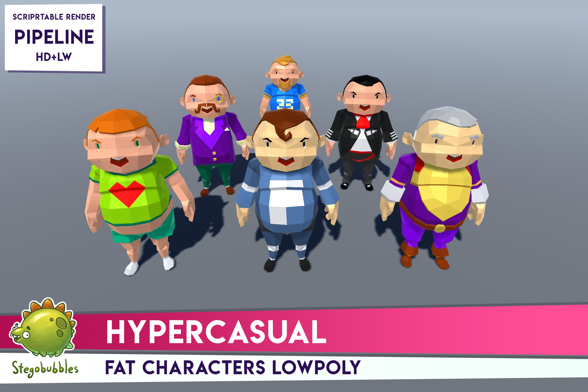 Fat Riddle Character HYPERCASUAL - Fat Characters LowPoly | 3D Humanoids | Unity Asset Store
