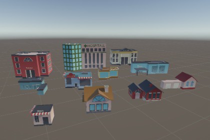 Low Poly Urban Buildings Pack