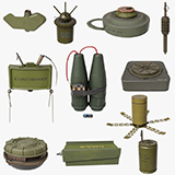 Mine Bomb Collection Single Mat HDRP URP Textures
