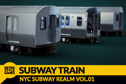 Subway Train 3D Model NYC Metro Rail Car HDRP