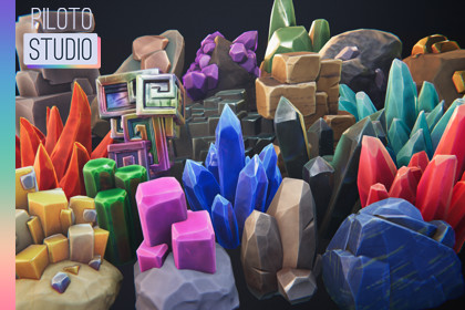 Stylized Crystals and Gems Megapack