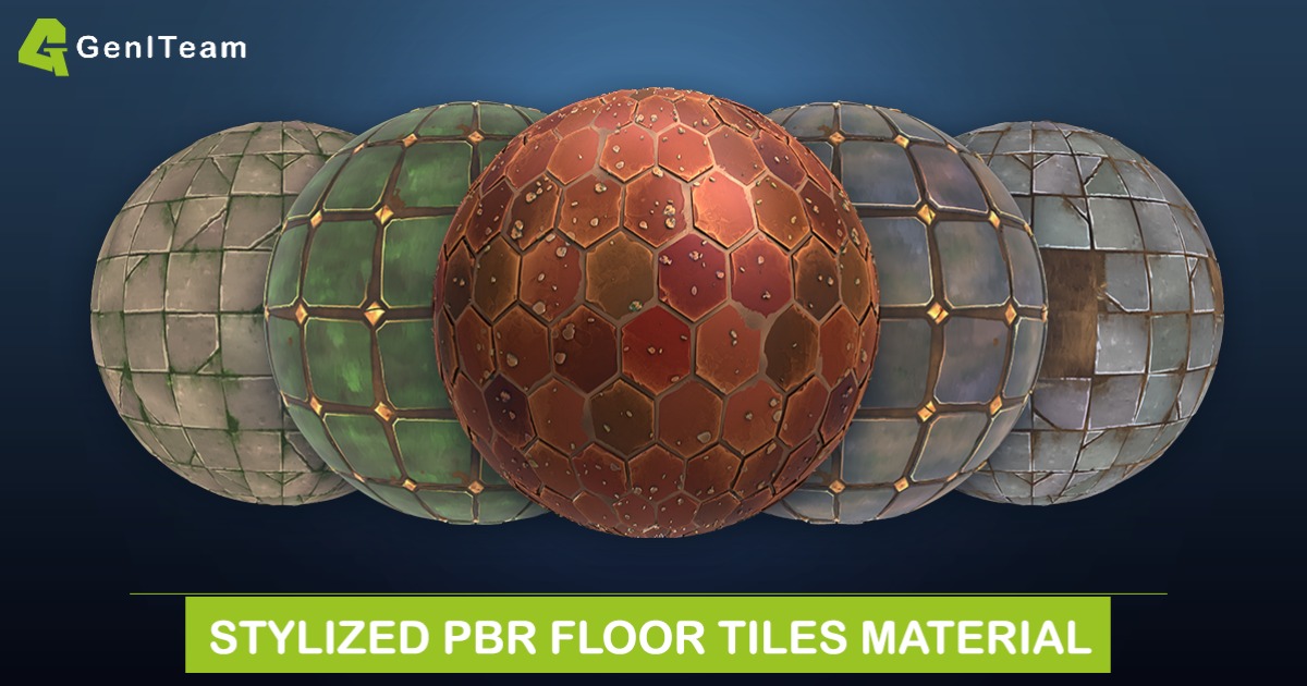 Stylized PBR Floor Tiles Materials | 2D Textures & Materials | Unity ...