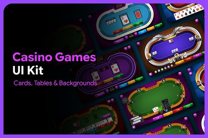 Casino Games UI Kit - Cards, Tables & Background