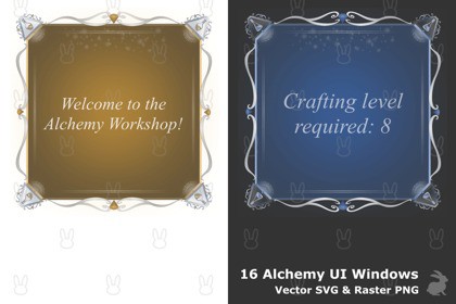 16 Antique & Alchemy Windows - Fantasy UI Window Frames Mega Pack