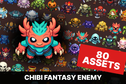 Chibi Fantasy Enemy and Boss Icons Pack for RPG Strategy and Tower Defense Games