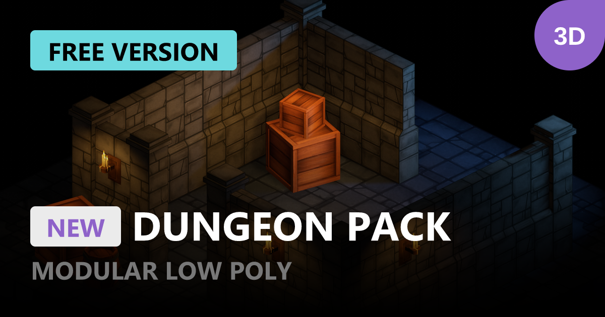 New Dungeon Pack Modular Low Poly (Free Version) | 3D Dungeons | Unity ...