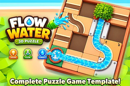 Water Flow 3D Puzzle Game - Complete Game Template (5,700+ Levels)