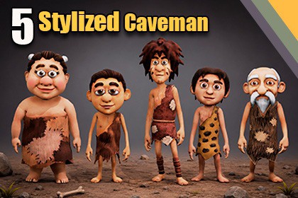 Stylized Caveman Character Collection 1