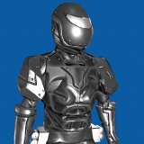 Cyber man sci fi low poly character