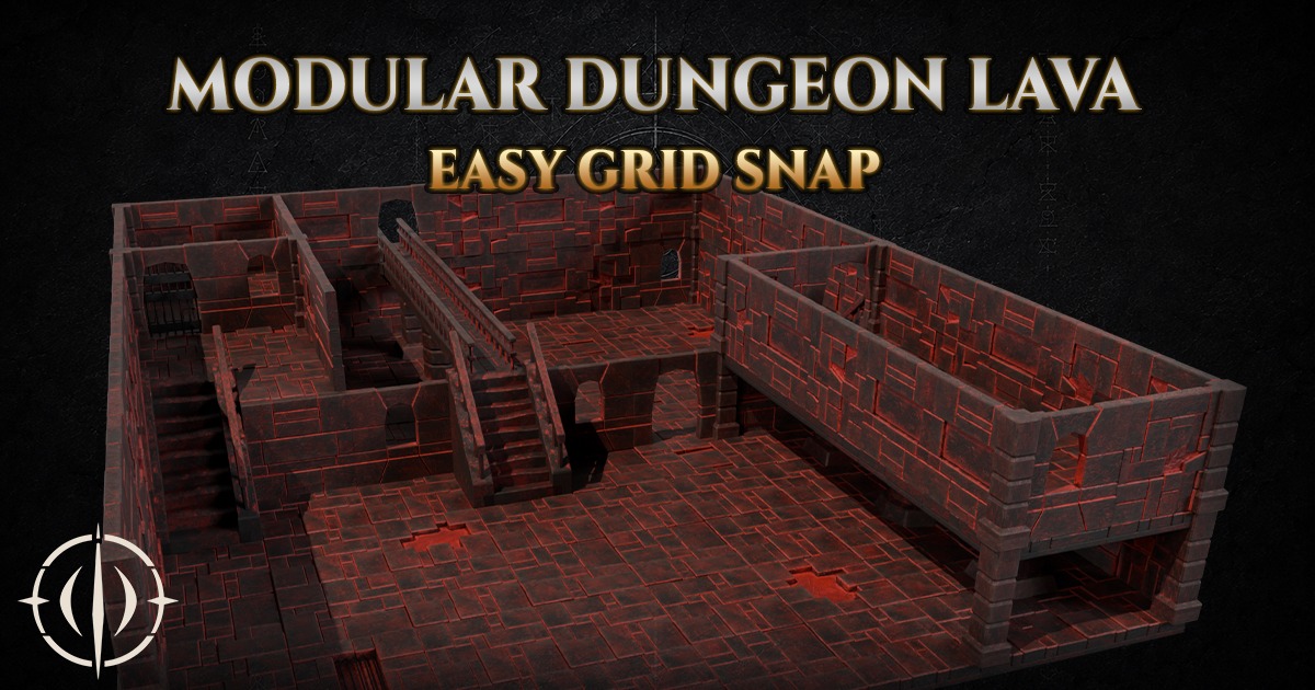 Modular Dungeon Lava | 3D Dungeons | Unity Asset Store