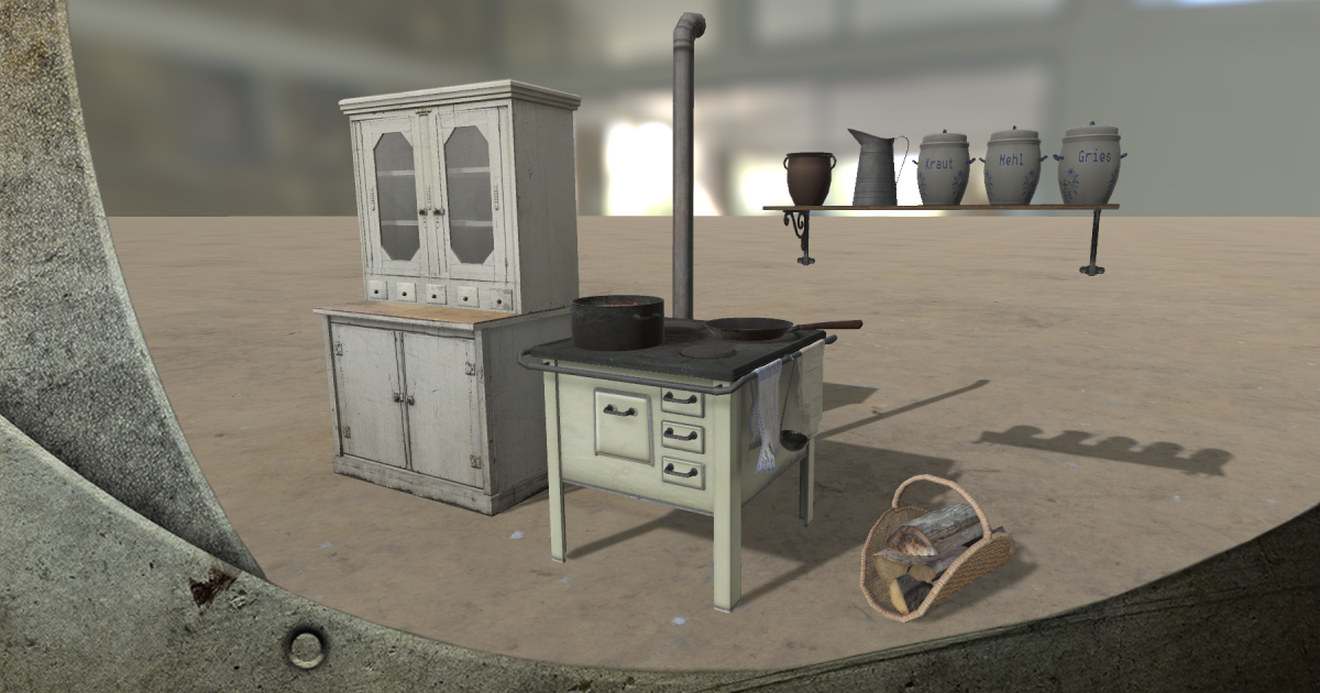 Vintage Kitchen | 3D Interior | Unity Asset Store