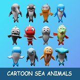 Cartoon sea ​​animals