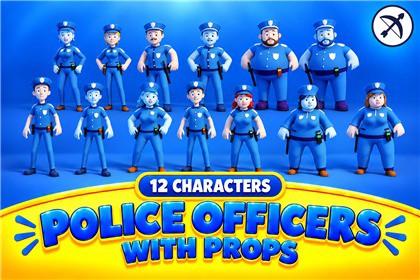Police Officers & Props - Stylized Characters