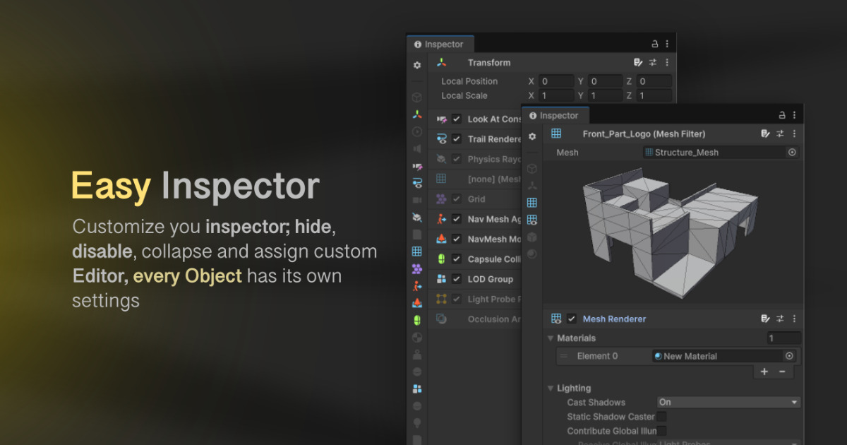 Easy Inspector | Next Level Inspector + Uxml Custom Editor | Utilities ...