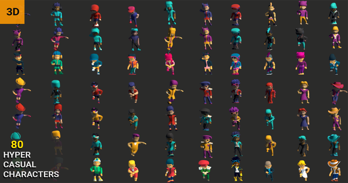 Hyper Casual Characters | 3D Characters | Unity Asset Store