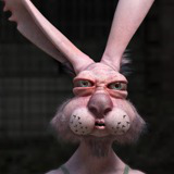 Funny Cartoon Scuffed Bunny