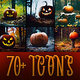 Halloween Haunts - Pumpkins Icon Pack for RPG / Fantasy / Realistic Games