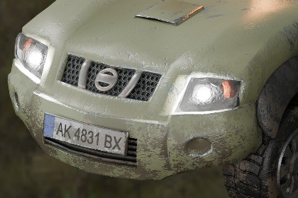 Off-Road Military Technical Pickup - Game-Ready PBR