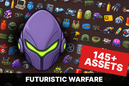 Sci-Fi Weapons Tactical Gear Alien Tech Military Equipment Icons Pack