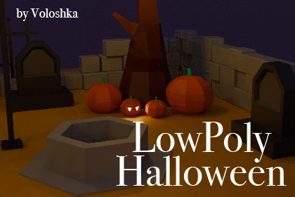 LowPoly Halloween Cemetery