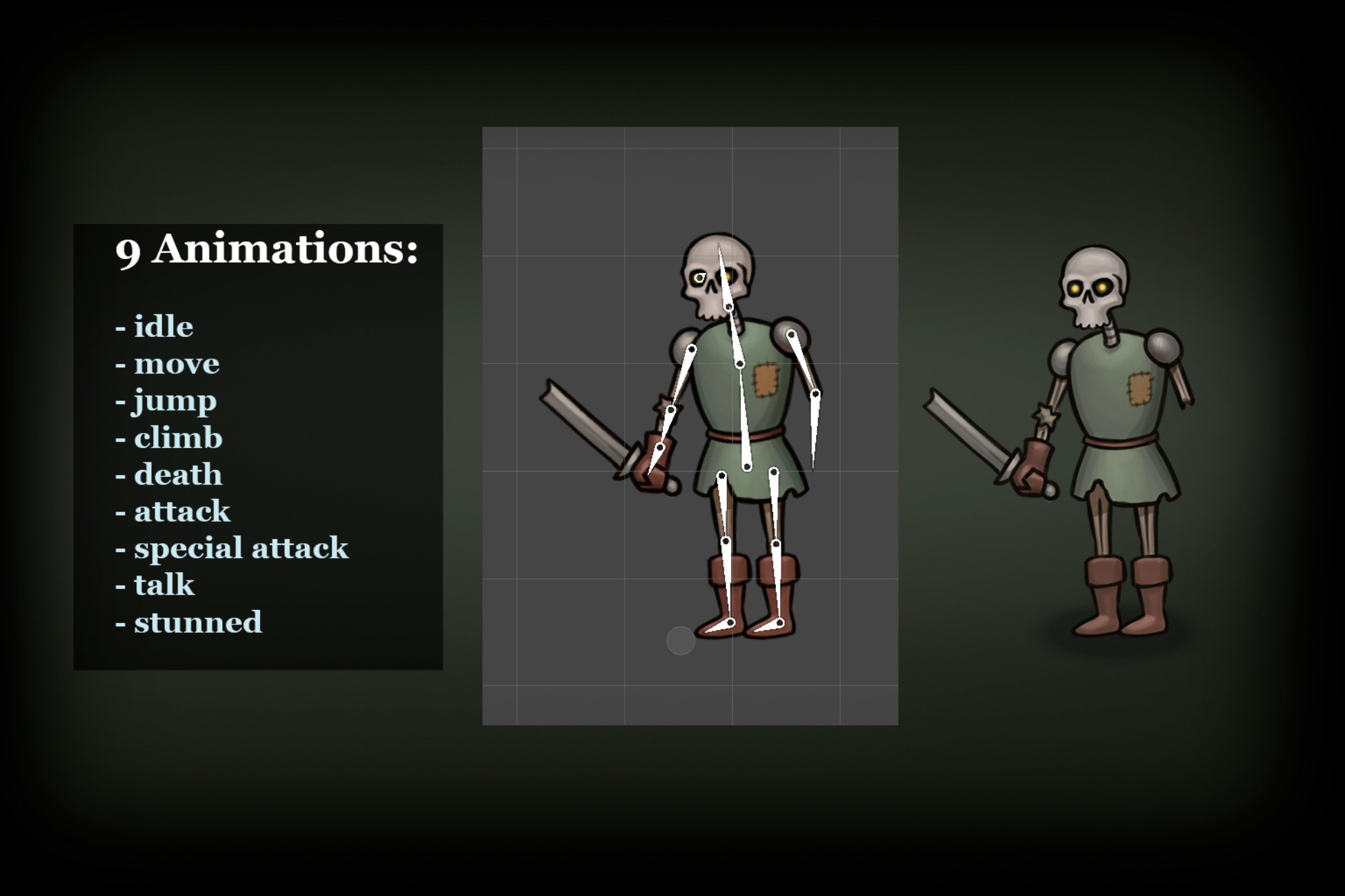 Animated Skeleton Warrior | 2D Characters | Unity Asset Store