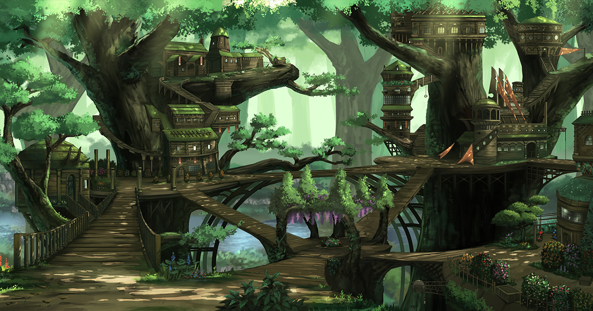Treehouse City - High Quality Parallax Background | 2D Textures ...