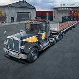 Semi truck flatbed trailer