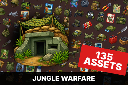Military Operations Jungle Warfare Tactical Army Icons Pack