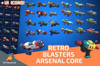 Sci-Fi Low Poly Energy Blasters - Arsenal Core (24 Weapons)