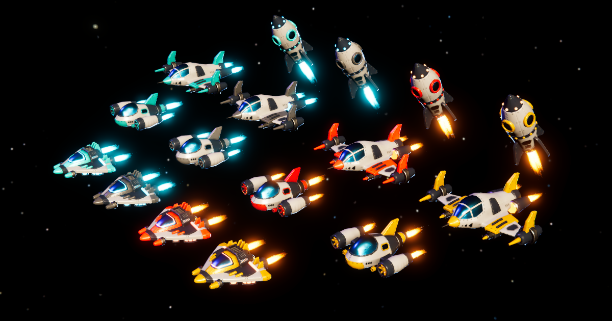 Stylized Spaceship Collection (4 Ships) | 3D Space | Unity Asset Store