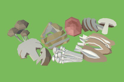 Low Poly Mushrooms | Model Pack