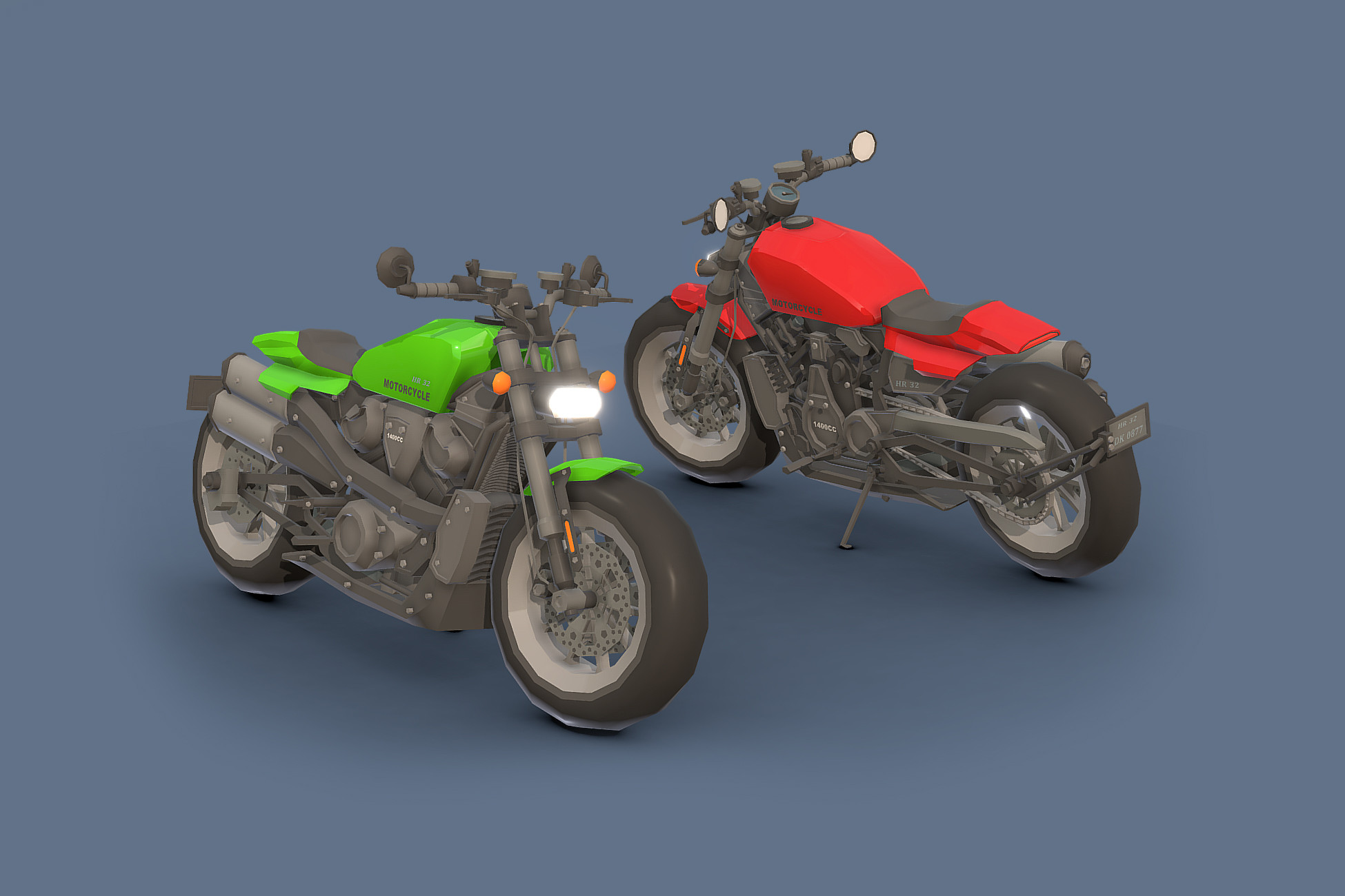 LowPoly Motorcycle 3D Land Unity Asset Store