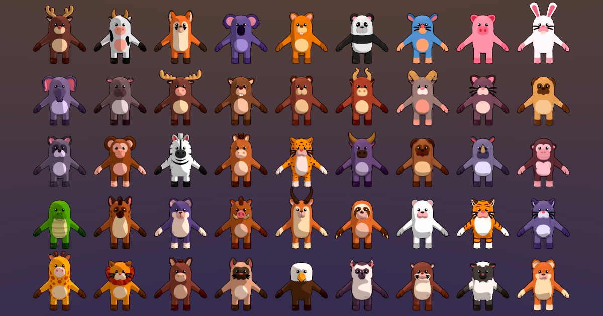 Capusle Character Unity Ultimate Capsule Humanoid Animals: Complete 45-Character Bundle+ Matcap ...