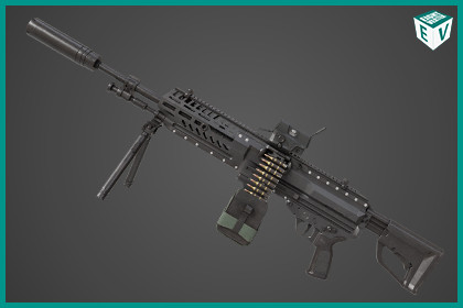 Machine Gun 14 Black URP HDRP Textures