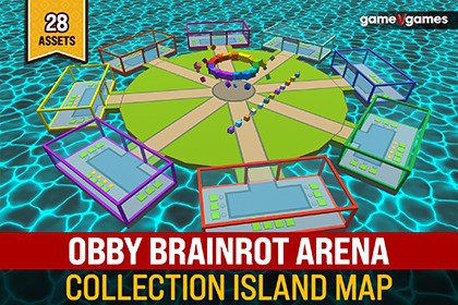 Obby Brainrot Arena Collection Island Map