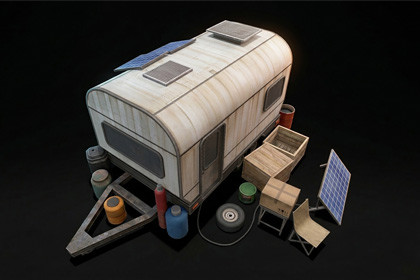 Post-Apocalyptic Survival Caravan Trailer