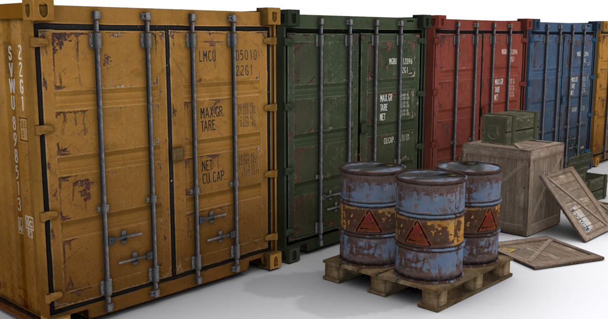 Cargo Container Set | 3D Industrial | Unity Asset Store
