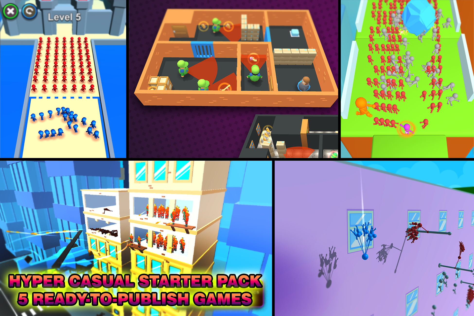 Hyper Casual Starter Pack - 5 Ready-to-Publish Games
