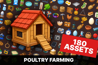 Poultry Farming Chicken Coop Egg Production Hatchery Icons Pack
