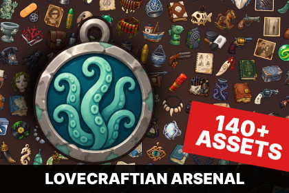Lovecraftian Occult Detective Firearms Arsenal Artifacts Icons Pack