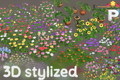 Stylized Hand-Painted Plant & Flower Pack