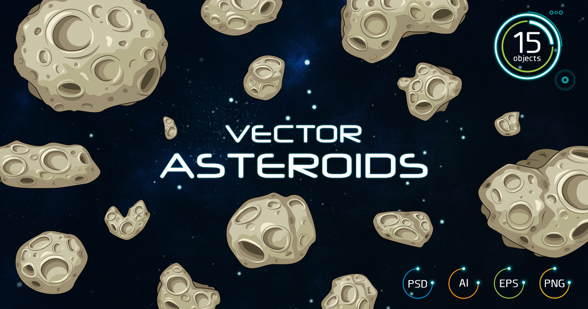 Vector Asteroids Sprites + Bonus | 2D Stone | Unity Asset Store