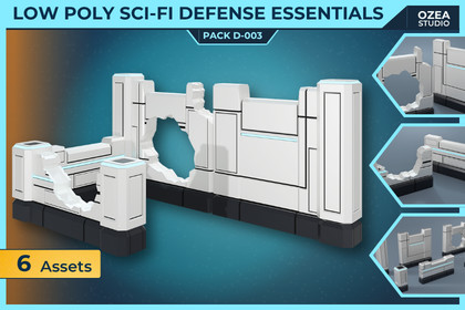 Low Poly Sci-Fi Defense Essentials Pack D-003