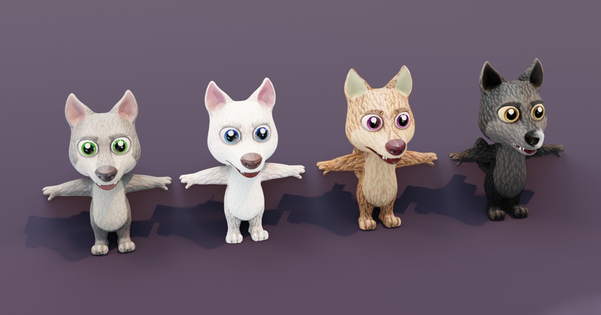 Cartoon Wolf 3D Models Pack | 캐릭터 | Unity Asset Store