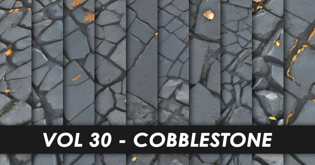 Realistic Textures - Vol 30 - Cobblestone | 2D Textures & Materials ...